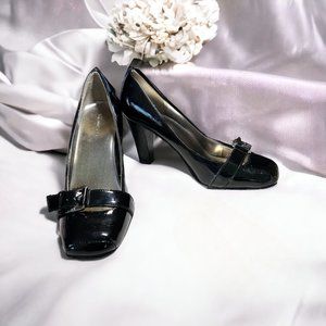 Anne Klein Matalisham Black Patent Leather High Heels 11M